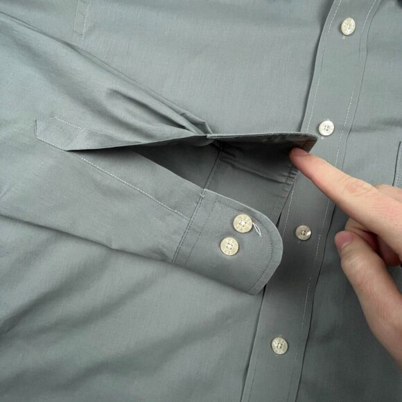 YSL Yves Saint Laurent Men's Button Up Dress Shirt 16 34/35 Gray Polyester Blend - Picture 6 of 12